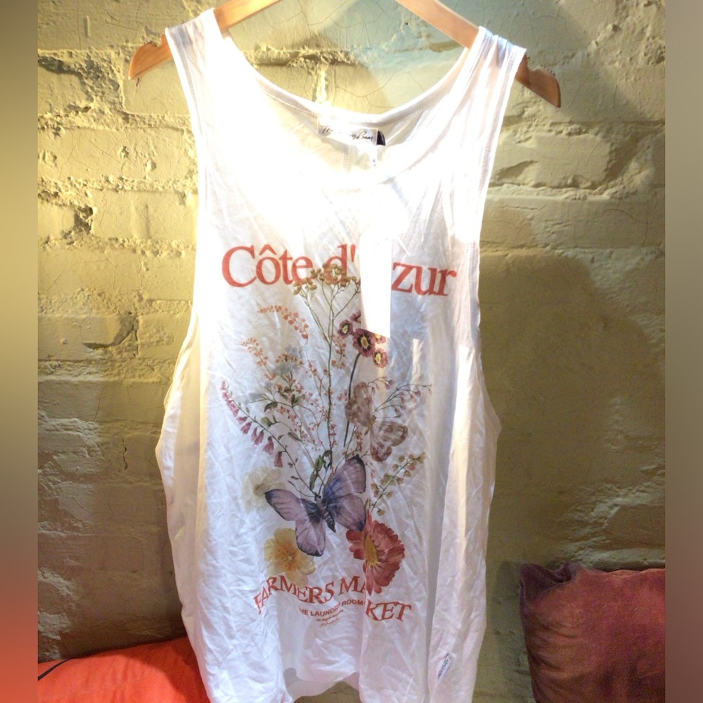 NEW! The Laundry Room White Côte d'Azur Graphic Tank Top